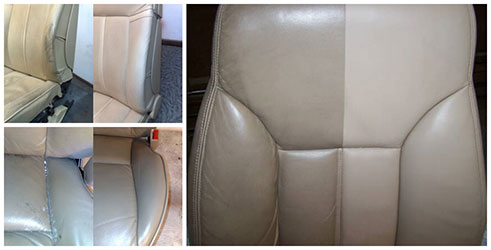 Before and after leather upholstery